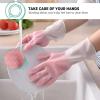 GHSGHS Reusable Household Gloves, Cleaning Gloves for Dishwashing, Kitchen, Gardening, 12.2x5.12x0.39in (Yellow - 3 pairs,L) view 4