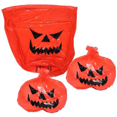 Abaodam 3pcs Pumpkin Halloween Garden Waste Bags Large Capacity Leaf Collector Yard Trash Bags for Outdoor Lawn Cleanup and Leaf Disposal