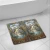 Blue Heron Shower Mat Non Slip Bathtub Mat Retro Reeds Sunlight Birds Stained Glass Windows Bath Mat Soft Loofah Shower Mats for Shower Tub Bathroom Quick Drying Foot Mat, 24x24 Inch view 1