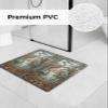Blue Heron Shower Mat Non Slip Bathtub Mat Retro Reeds Sunlight Birds Stained Glass Windows Bath Mat Soft Loofah Shower Mats for Shower Tub Bathroom Quick Drying Foot Mat, 24x24 Inch view 2