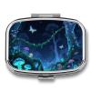 Bioluminescent Fantasy Forest Pill Box 2 Compartment Small Pill Case,Portable for Pocket Or Purse Pills Organizer Mini Pills Container Holder to Hold Vitamins, Medication, Fish Oil and Supplements view 1