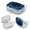 Bioluminescent Fantasy Forest Pill Box 2 Compartment Small Pill Case,Portable for Pocket Or Purse Pills Organizer Mini Pills Container Holder to Hold Vitamins, Medication, Fish Oil and Supplements view 2
