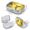 Hummingbird Allamanda Flower Pill Box 2 Compartment Small Pill Case,Portable for Pocket Or Purse Pills Organizer Mini Pills Container Holder to Hold Vitamins, Medication, Fish Oil and Supplements view 2