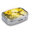 Hummingbird Allamanda Flower Pill Box 2 Compartment Small Pill Case,Portable for Pocket Or Purse Pills Organizer Mini Pills Container Holder to Hold Vitamins, Medication, Fish Oil and Supplements view 3