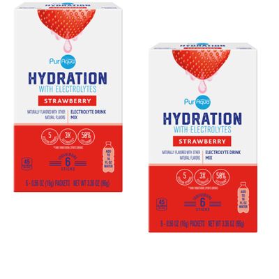 2-Pack Strawberry Hydration with Electrolytes Refreshing & Replenishing Drink Mix 6 Per Box, 12 Count Total