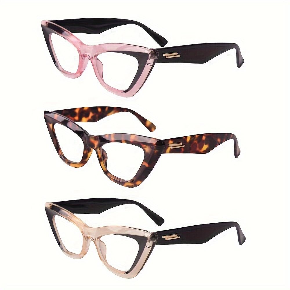 DONGDI Women Cat Eye Reading Glasses Fashion Presbyopic Eyewear Computer Blue Light readers Comfort Spring Hinge cheater (C1-C3, 3.50, Diopters)