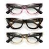 DONGDI Women Cat Eye Reading Glasses Fashion Presbyopic Eyewear Computer Blue Light readers Comfort Spring Hinge cheater (C1-C3, 3.50, Diopters) view 2