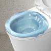 Sitz Bath for Toilet Seat - Portable Bidet Basin with Hanging Hole & Wider Seating Area for Postpartum & Hemorrhoid Relief- Blue view 2