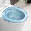 Sitz Bath for Toilet Seat - Portable Bidet Basin with Hanging Hole & Wider Seating Area for Postpartum & Hemorrhoid Relief- Blue view 3
