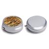 Women in Ancient Egypt Pill Box 3 Compartment Small, Personalized Pill Organizer with Mirror, Portable Pill Case for Pocket Or Purse, Round Pill Containe Travel Gifts, Pill Holder view 3