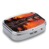 Sunset Bridge Reflection Pill Box 2 Compartment Small Pill Case,Portable for Pocket Or Purse Pills Organizer Mini Pills Container Holder to Hold Vitamins, Medication, Fish Oil and Supplements view 3