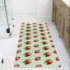 Red Ladybugs Shower Mat Non Slip Bathtub Mat Vines Leaves Spring Plant Watercolor Inset Green Bath Mat Soft Loofah Shower Mats for Shower Tub Bathroom Quick Drying Foot Mat, 16x40 Inch view 1