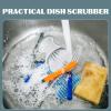 BESPORTBLE 2pcs Kitchen Dish Washing Brush with Handle, Round Head Palm Scrub Brush, Oil-Resistant Plastic Bristles for Pot and Pan Cleaning, Home Kitchen Scrubber Tools view 3