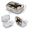 Brave Warrior and Horse Pill Box 2 Compartment Small Pill Case,Portable for Pocket Or Purse Pills Organizer Mini Pills Container Holder to Hold Vitamins, Medication, Fish Oil and Supplements view 2