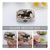 Brave Warrior and Horse Pill Box 2 Compartment Small Pill Case,Portable for Pocket Or Purse Pills Organizer Mini Pills Container Holder to Hold Vitamins, Medication, Fish Oil and Supplements view 4