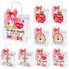H1vojoxo Teacher Appreciation Gift Bags - 24PCS Teacher Gift Bags Bulk with Red DIY Ribbon 7.87x3.2x7.87Inch Teachers Clear PVC Gifts Bag with Handle Reusable PVC Thank You Gifts Wrap Bag for Teachers view 1