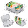 Rabbit and Carrot Pill Box 2 Compartment Small Pill Case,Portable for Pocket Or Purse Pills Organizer Mini Pills Container Holder to Hold Vitamins, Medication, Fish Oil and Supplements view 2