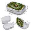 Beetle Monstera Leaf Pill Box 2 Compartment Small Pill Case,Portable for Pocket Or Purse Pills Organizer Mini Pills Container Holder to Hold Vitamins, Medication, Fish Oil and Supplements view 2