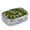 Beetle Monstera Leaf Pill Box 2 Compartment Small Pill Case,Portable for Pocket Or Purse Pills Organizer Mini Pills Container Holder to Hold Vitamins, Medication, Fish Oil and Supplements view 3
