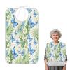 CEBUGI Blue Butterflies Adult Bibs for Women Men Waterproof Eating Cloth with Crumb Catcher Reusable Bibs for Seniors Elderly Dining Clothing Protectors view 2