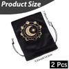 CREATCABIN 2Pcs 7.1 x 5.3 Inch Black Tarot Card Bag Velvet Drawstring Pouch Rectangle Moon Phase Pattern Small Protective Soft Storage Bags for Tarot Cards Crystals Jewelry Dices Gifts DIY Holder view 2