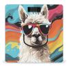 Alpaca Wearing Sunglasses Scale for Body Weight Sturdy Tempered Glass Weighing Scales with LCD Display Accurate Digital Bathroom Scale Convenient Body Fat Smart Scales Easy Read view 1