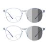 VisionGlobal 2Pairs Portable Progressive Multifocal Glasses, Photochromic Gray Sunglasses for UnisexClear Blue,+0.00/+1.00Magnification view 1