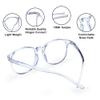 VisionGlobal 2Pairs Portable Progressive Multifocal Glasses, Photochromic Gray Sunglasses for UnisexClear Blue,+0.00/+1.00Magnification view 2