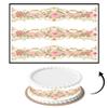 3 pcs Vintage Pink Royal Scroll Border Cake Strips Edible birthday cake strips, cake side borders, Icing Sheets 2.7X11.8 view 1