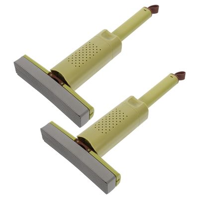 PRETYZOOM 2pcs Portable Mini Sponge Mops Handheld Foldable Self-Squeeze Desk and Bathroom Cleaning Mops for Small Spaces and Kitchen Floors