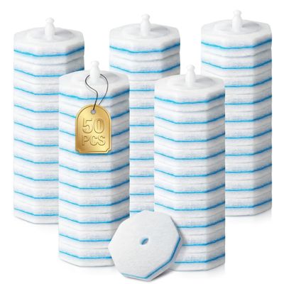 200pcs Toilet Wand Refills, Disposable Toilet Brush Refill Heads Compatible with Household Brushes Scrubbers, 3-Layer Scrubbing Pads for Quick