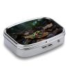 Poison Dart Frog on Leaves Pill Box 2 Compartment Small Pill Case,Portable for Pocket Or Purse Pills Organizer Mini Pills Container Holder to Hold Vitamins, Medication, Fish Oil and Supplements view 3