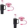 2Pcs Pink uterus Straw Cover for Stanley 40&30 Oz Cup, 10mm Silicone Straw Covers Cap for Stanley Cup Accessories, Cute Straws Topper for Tumblers, Cap Stopper for Reusable Straws Tip Lids view 1