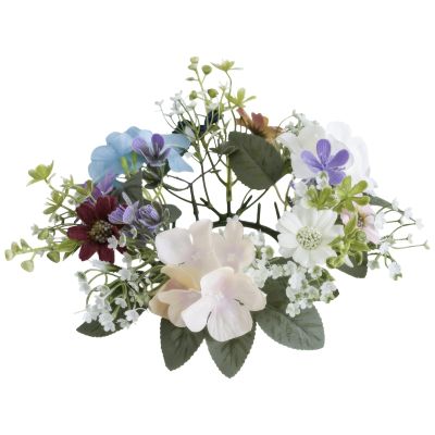 boxoon 10 In Artificial Hydrangea Candle Loops, Multicolor Floral Wreaths For Pillars, Wedding Party Table Centerpiece Decoration