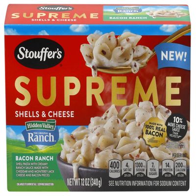 Stouffer's, Supreme Bacon Ranch With Shells And Cheese, 12 Ounce