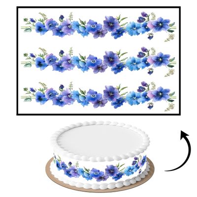 3 pcs Dark Smoke Cloud Border Cake Strips Edible birthday cake strips, cake side borders, Icing Sheets 2.7X11.8