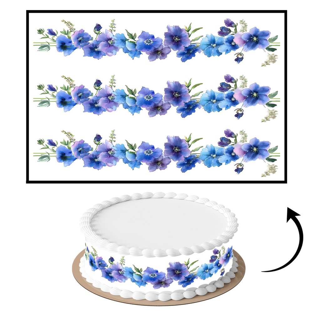 3 pcs Dark Smoke Cloud Border Cake Strips Edible birthday cake strips, cake side borders, Icing Sheets 2.7X11.8