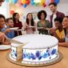 3 pcs Dark Smoke Cloud Border Cake Strips Edible birthday cake strips, cake side borders, Icing Sheets 2.7X11.8 view 2