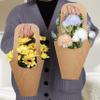 Flower Bags 100 Packs, Flower Bags for Bouquets, Kraft Paper Flower Gift Bags With Handle, Suitable for Flower Shops, Flower Bar, Weddings, Valentine's Day, Birthday Parties, Thanksgiving, Home Decoration (13.8 Inches) view 3