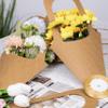 Flower Bags 100 Packs, Flower Bags for Bouquets, Kraft Paper Flower Gift Bags With Handle, Suitable for Flower Shops, Flower Bar, Weddings, Valentine's Day, Birthday Parties, Thanksgiving, Home Decoration (13.8 Inches) view 4