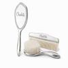 Personalized Silver Baby Brush Set Christening or Baptism Gift view 1