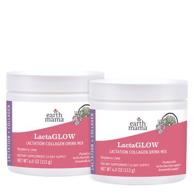 Earth Mama - LactaGLOW Collagen Drink Mix - 15 Servings (Pack of 2)