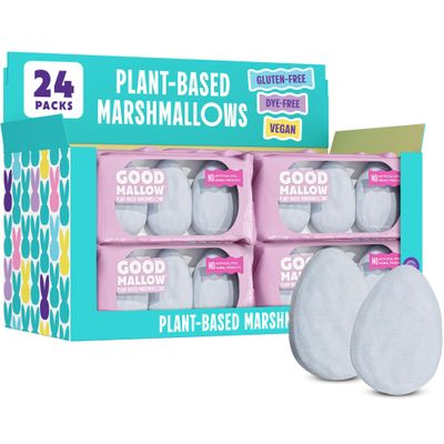 GoodMallow Plant-Based Marshmallow Eggs 100% Vegan Marshmallows with No Artificial Dyes Non-Dairy, Gluten Free, Gelatin Free Marshmellows, Easter Candy, Egg Candy (72 Blue Eggs)