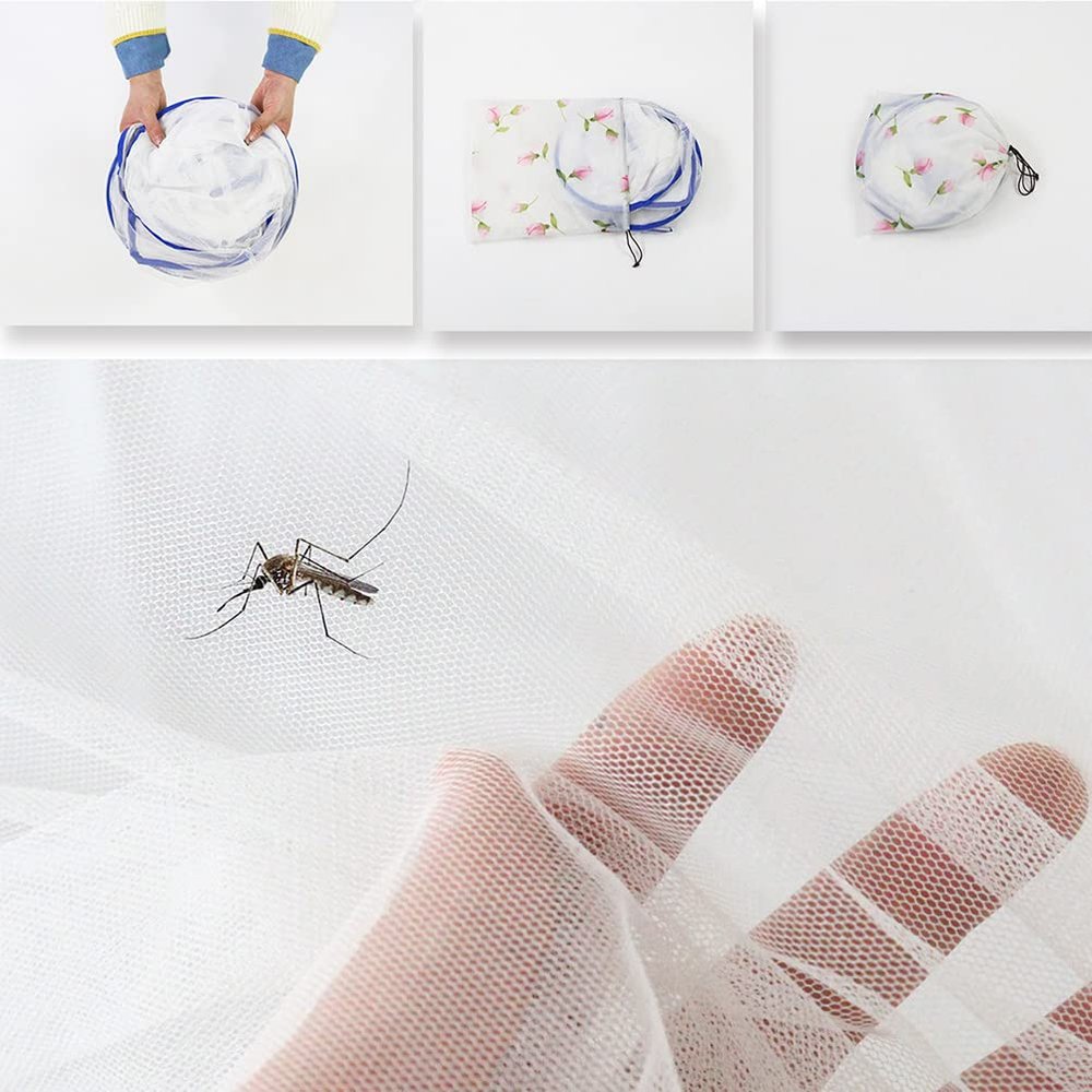Alomejor Mini Foldable Net for Head Ultralight Up Net Tent for Bedding Camping Travel Patio (S)
