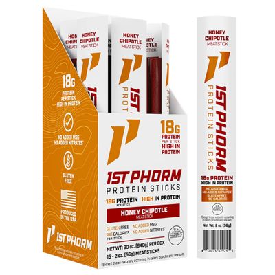 1st Phorm Protein Sticks, Honey Chipotle, 18g Protein, 15 Count