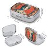 Ancient Rome Stamped Pill Box 2 Compartments Portable Travel Pill Case Mini Medicine Organizer for Pocket Purse Metal Waterproof Medicine Container Holder Vitamin Fish Oil view 2