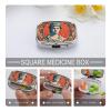 Ancient Rome Stamped Pill Box 2 Compartments Portable Travel Pill Case Mini Medicine Organizer for Pocket Purse Metal Waterproof Medicine Container Holder Vitamin Fish Oil view 3