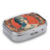 Ancient Rome Stamped Pill Box 2 Compartments Portable Travel Pill Case Mini Medicine Organizer for Pocket Purse Metal Waterproof Medicine Container Holder Vitamin Fish Oil view 4
