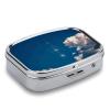 Navy Blue and Stars Pill Box 2 Compartments Portable Travel Pill Case Mini Medicine Organizer for Pocket Purse Metal Waterproof Medicine Container Holder Vitamin Fish Oil view 4