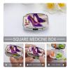 High Heels with Lipstick Pill Box 2 Compartments Portable Travel Pill Case Mini Medicine Organizer for Pocket Purse Metal Waterproof Medicine Container Holder Vitamin Fish Oil view 3
